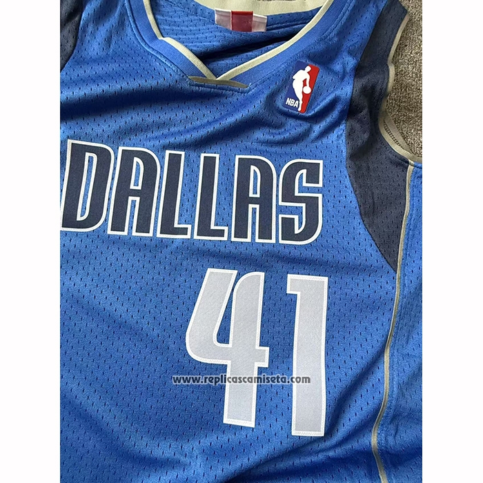 Camiseta Dallas Mavericks Dirk Nowitzki NO 41 Mitchell & Ness 2010-11 Azul
